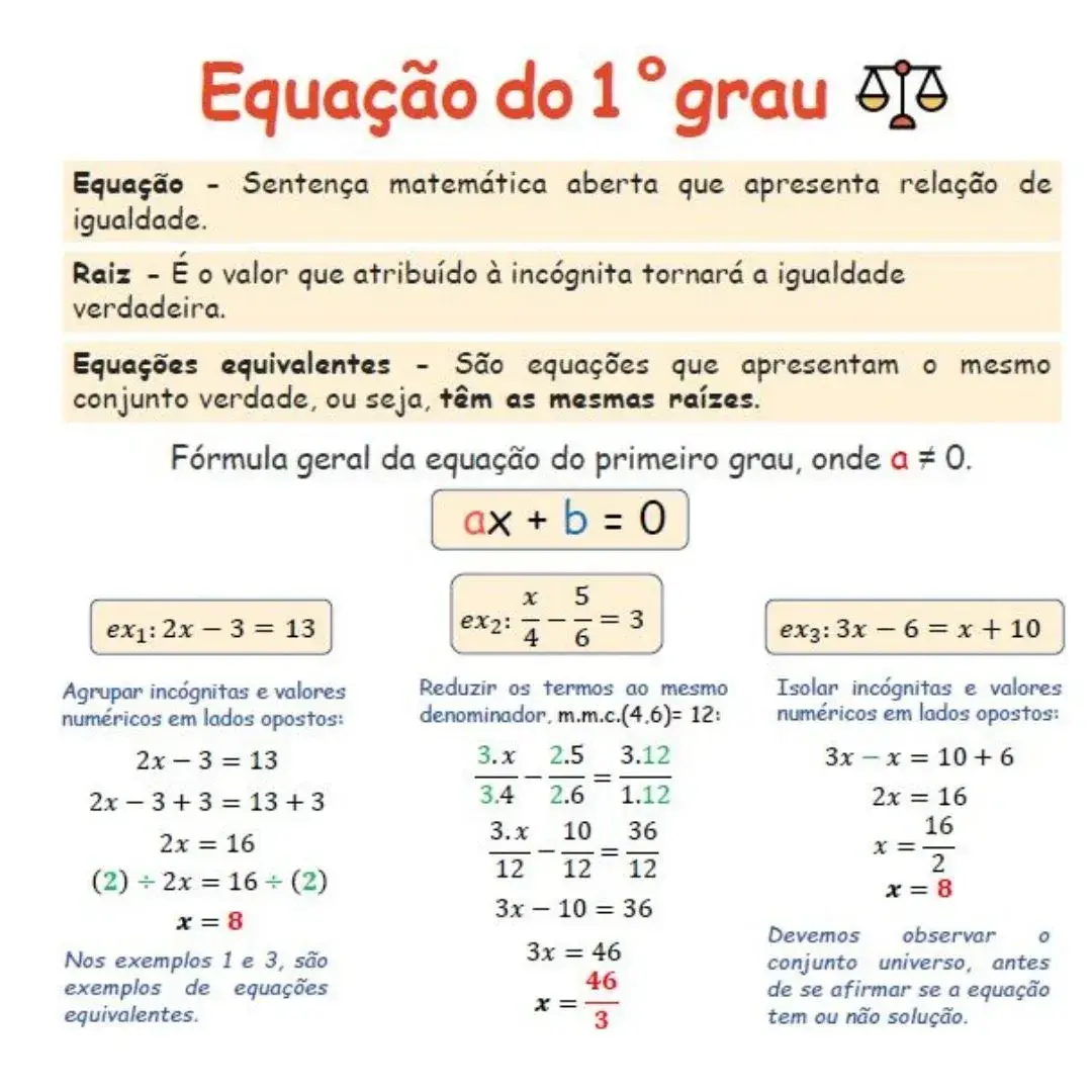 Equação do 1° grau! #Matemática #enem #concursos